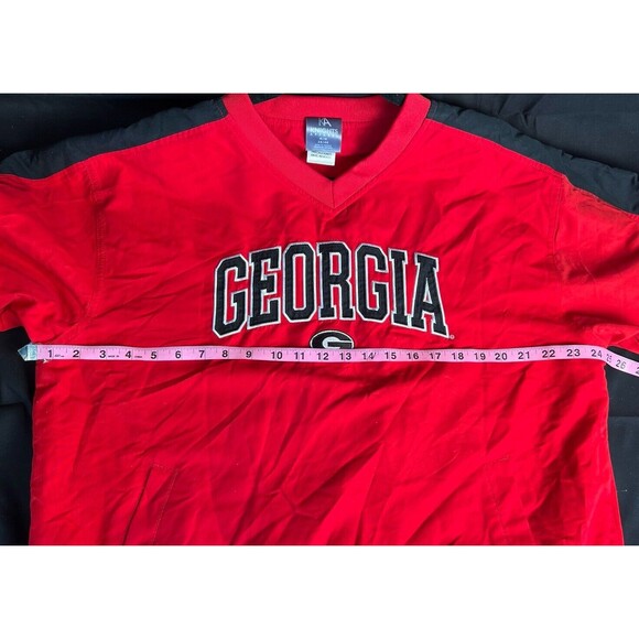 Georgia Bulldogs NCAA Athletics Pullover Jacket Windbreaker V Neck Men's sz M - Picture 11 of 12